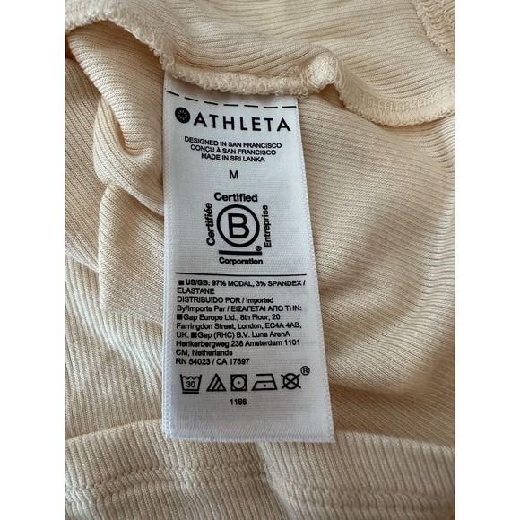 Athleta Thank Top Women's Medium Peach Run Gym Yoga Sport Tank Racerback Stretch - Picture 7 of 7